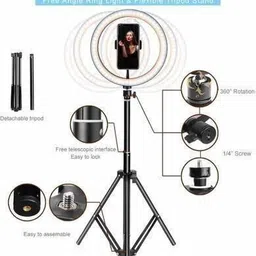 VIJYIONCS 12" inch LED Ring Light with 7 Ft Tripod Stand Combo and Phone Holde Ring Flash image 4