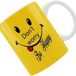 impactgift Don't Worry Be Happy Positive Motivate Msg Printed Cup Ceramic Coffee Mug image 3