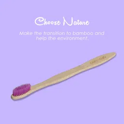 care cub Purple Bamboo Toothbrush Eco-Friendly, Antibacterial, Biodegradable in Elegant Soft Toothbrush image 4