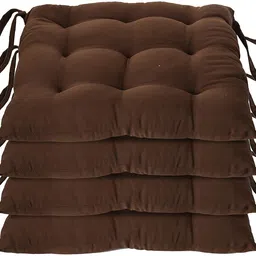 sskworld Microfibre Solid Chair Pad Pack of 4-picture-33