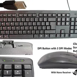 ANJO USB Keyboard-Wireless Mouse-Mouse Pad-2.0 Hub-Cleaner-OTG Micro&C Combo Set Designed for Gaming image 2