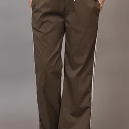 Women Solid Brown Track Pants-image-10