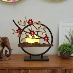 toughcrafts Beautiful Sunset under tree with Glowing ball metal table decor image 1