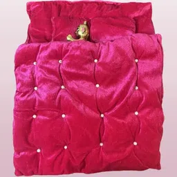 rajveer traders Medium Bister (Size 3–4) | Laddu Gopal Winter Velvet Bedding Set – Random Colour Dress image 1