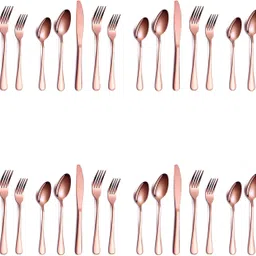 unikart Rosegold Dinnerware - Luxury Mirror Finish | Ideal for Home,Restaurant & Gifting Stainless Steel Cutlery Set-picture-21