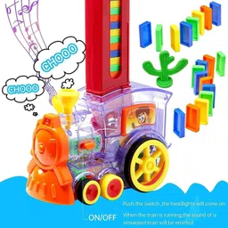 niyamat 40 Pcs Domino Train Toy Set, Domino Rally Train Model with Lights image 5
