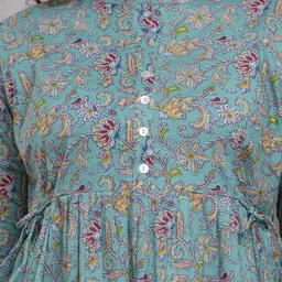 rv fashion world Women Floral Print Pure Cotton Flared Kurta image 5