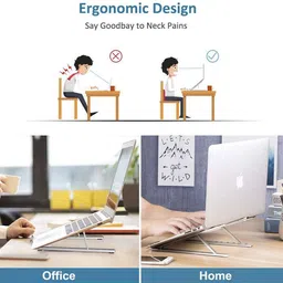 JIBON Portable 6 Gear Height Ultra Light Weight Device Aluminium Floor and Desk Stand Rotatable Laptop Stand with Adjustable Height Compatible with Universal Laptops image 5