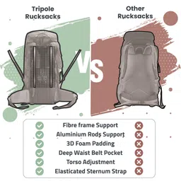 tripole Terra Backpacking and Trekking Rucksack with Front Opening Rucksack- 75 L image 5