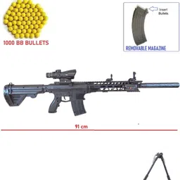 halo nation M4A4 Airsoft Sniper Gun Toy M4 M16 AWM Gun + 1000 BB Bullet Gun Big Size 91cm Guns & Darts image 5