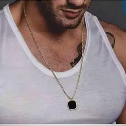 fab creations Square Pendant for Men and Women Stainless Steel__F104 Gold-plated Alloy Pendant Set-picture-11