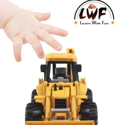 learn with fun 2 in 1 Unbreakable Pull Back JCB Construction Loader Truck Vehicle Toy for kids image 5
