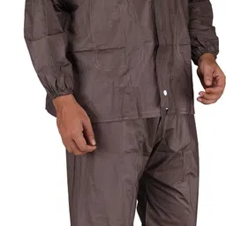 orange Solid Men Raincoat image 2