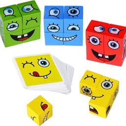 inos Face Change Expression Matching Cube Game – Funny Emotion Puzzle Toy with Cards Educational Board Games image 3