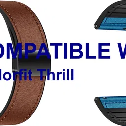ACM WSM28P22BRBL3569 Pack of 2 Watch Strap Leather Magnetic Silicone 22mm for Noise Colorfit Thrill Smartwatch (Brown/Blue) Smart Watch Strap-picture-17