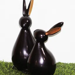 miss peach Black Resin Rabbit Figurine image 4