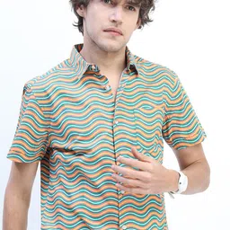 HIGHLANDER Men Slim Fit Opaque Printed Casual Shirt-image-73
