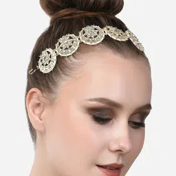 Zaveri Pearls Women Gold-Toned Embellished Hairband-image-70