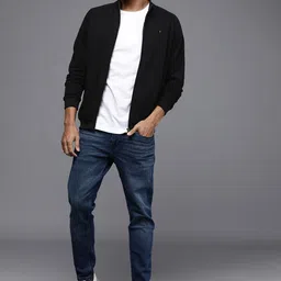 Louis Philippe Jeans Men Black Solid Sweatshirt-image-89