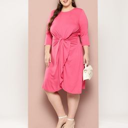 Sztori Plus Size Twisted Tulip A-Line Dress-picture-44