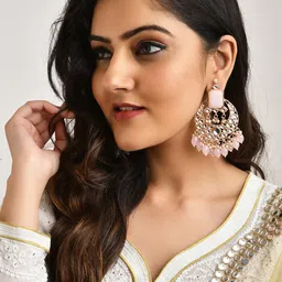 LAIDA Gold Plated Contemporary Drop Earrings-image-9