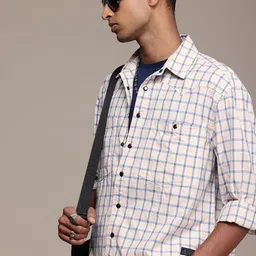 The Roadster Life Co. Pure Cotton Checked Relaxed Fit Casual Shirt-image-75