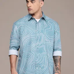 The Roadster Life Co. Printed Drop Shoulder Sleeves Relaxed Fit Pure Cotton Casual Shirt-image-27