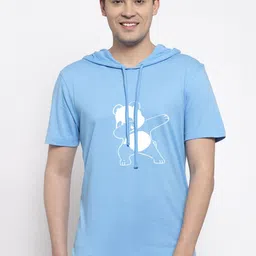 Friskers Men Blue Printed Hood T-shirt-picture-25