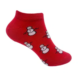 Mint & Oak Women Red Patterned Ankle Length Socks-picture-15