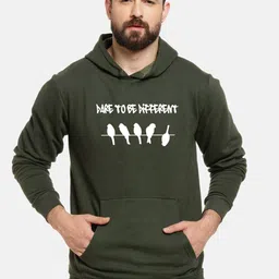 Campus Sutra Men Green Printed Hooded Sweatshirt-picture-16