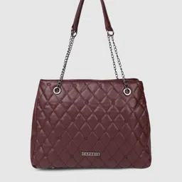 Caprese Maroon Quilted Shoulder Bag image 1