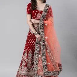 flaher Embroidered Beads & Stones Net Dupatta-picture-10