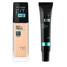 Maybelline New York Fit Me Matte+Poreless Foundation-Ivory 115 + Primer - 30ml Each-picture-37