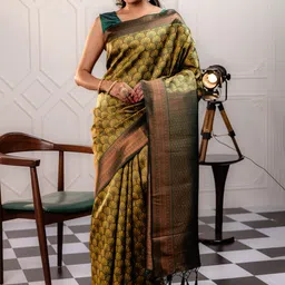 MIMOSA Woven Design Zari Art Silk Kanjeevaram Saree-picture-21