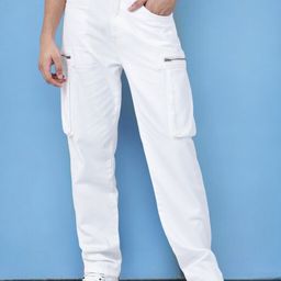 Bene Kleed Men Mid Rise Clean Look Pure Cotton Cargo Jeans-picture-9