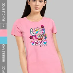CHOZI Pack Of 2 Printed Bio Finish Running Cotton T-shirt-picture-19