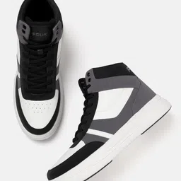 FCUK Men Colourblocked Perforated Mid-Top Sneakers-picture-48