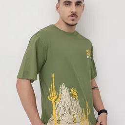 The Roadster Life Co. Graphic Puff Print Pure Cotton Relaxed Fit T-shirt-picture-58