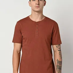 GAP Henley Neck Pure Cotton T-shirt-picture-17