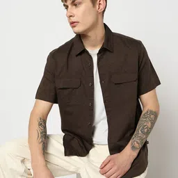 GAP Linen-Cotton Spread Collar Casual Shirt-picture-37