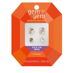 Dashing Diva Pink Sky Gem Stones Artificial Nails-picture-12