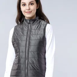 Tokyo Talkies Women Grey Solid Puffer Jacket-picture-31