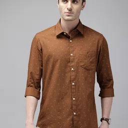 Van Heusen Sport Slim Fit Opaque Geometric Printed Pure Cotton Casual Shirt-picture-43
