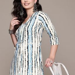 Readiprint Fashions Women Printed Pleated Thread Work Kurta with Trousers-picture-49