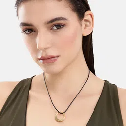 DressBerry Set of 2 Circular Pendants with Chains image 4