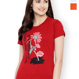 Fabflee Women Multicoloured 3 Printed T-shirt-picture-17