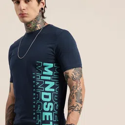 HERE&NOW Pure Cotton Typography Printed T-shirt-picture-32