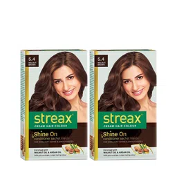 Streax Set of 2 Cream Hair Colour - 5.4 Walnut Brown 120ml Each image 1