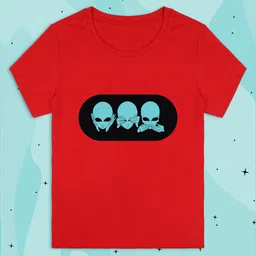 RCPL Bad Monkey Kids Red Alien Printed Slim Fit T-shirt-picture-20