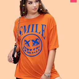 Christy World Women Pack of 2 Graphic Printed Round Neck Cotton Oversized T-shirts-picture-13